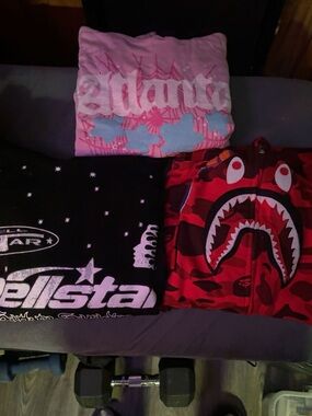 Hellstar hoodie size s bape hoodie size m sp555r size small